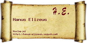 Hanus Elizeus névjegykártya